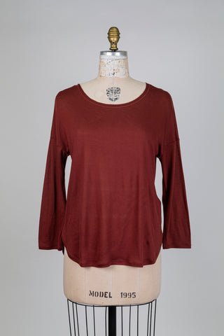 T-shirt à manches longues acajou (6)