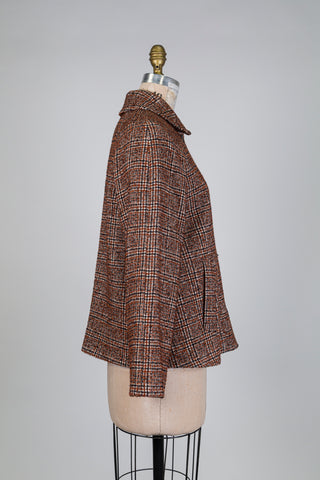Trapeze jacket in brown and black tweed (6)