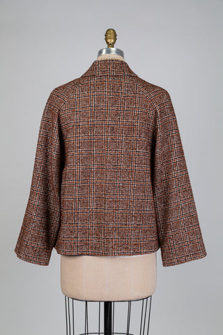 Trapeze jacket in brown and black tweed (6)
