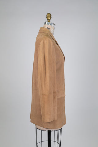 Veste tan en suède véritable (S)