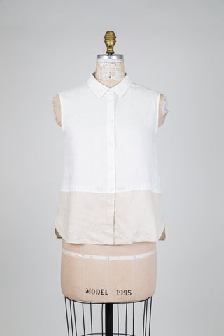 White and cream sleeveless blouse (6)