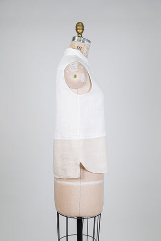 White and cream sleeveless blouse (6)