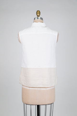 White and cream sleeveless blouse (6)