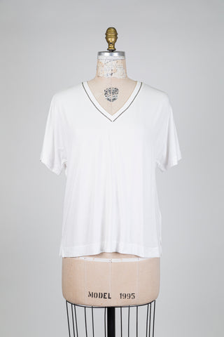 White T-shirt with jeweled V-neck (6)