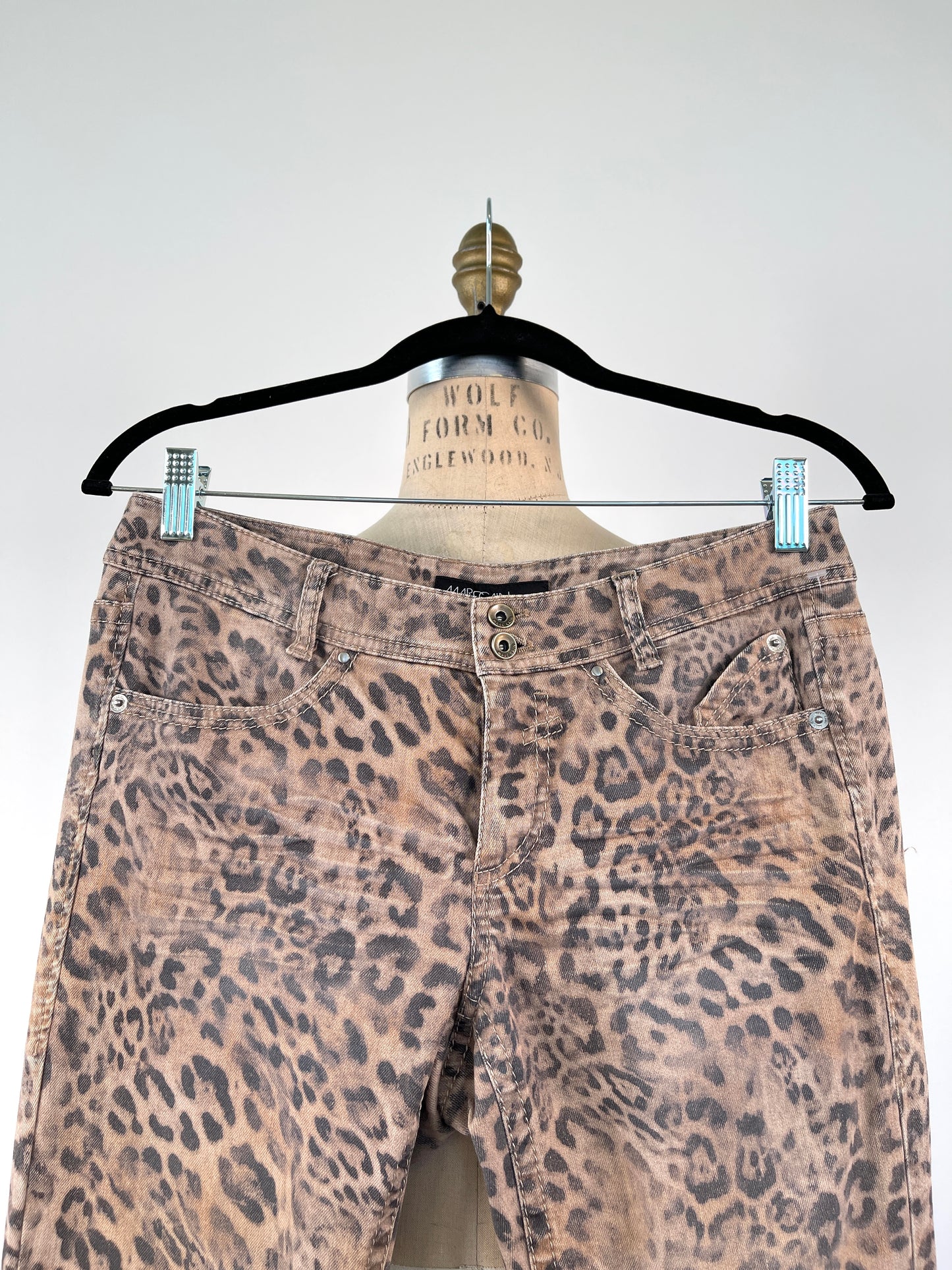 Pantalon en denim léopard lavable (XS)