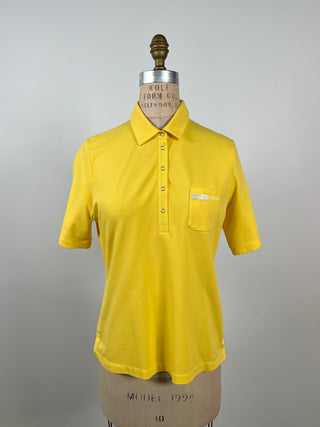 Chandail polo extensible jaune (10)