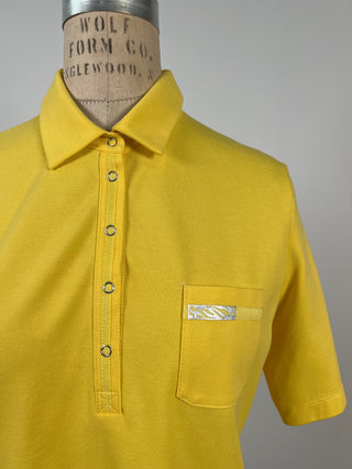 Yellow Stretch Polo Sweater (10)