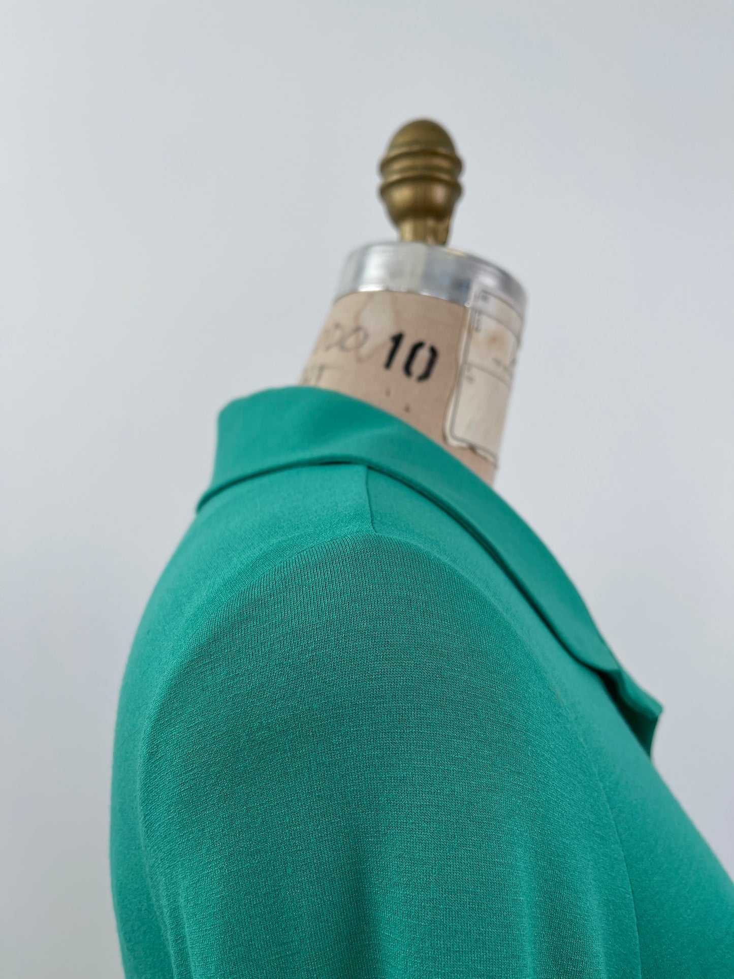 Chemisier en tricot vert tendre à manches 3/4 (S)