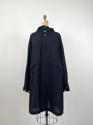 Luxurious blue/black coat in extra fine wool blend (18+22)