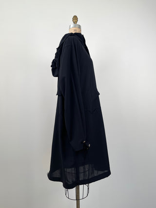 Luxurious blue/black coat in extra fine wool blend (18+22)