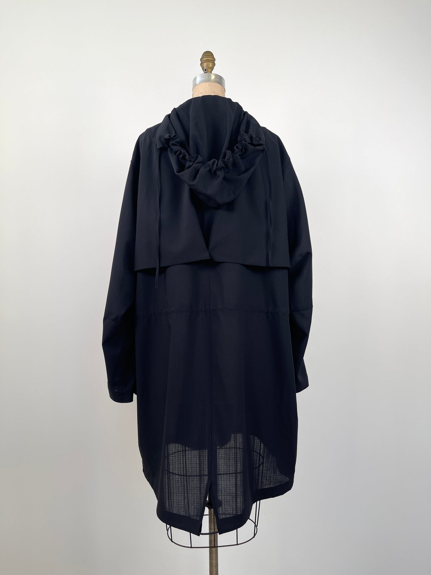 Manteau luxueux blue/black en mélange de laine extra fine (18+22)