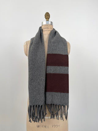 Gray espresso striped scarf 