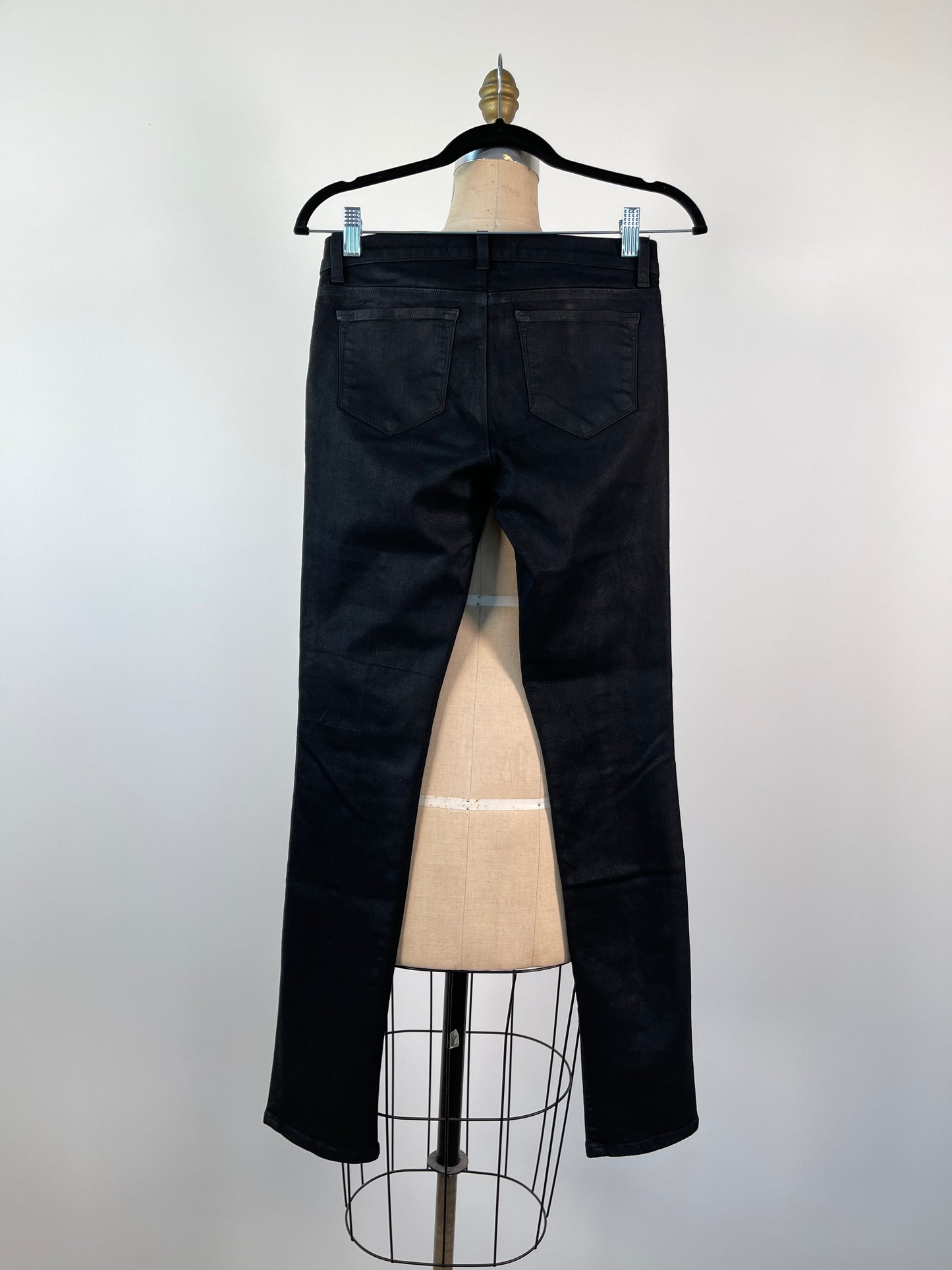 Pantalon skinny noir enduit effet cuir (27)
