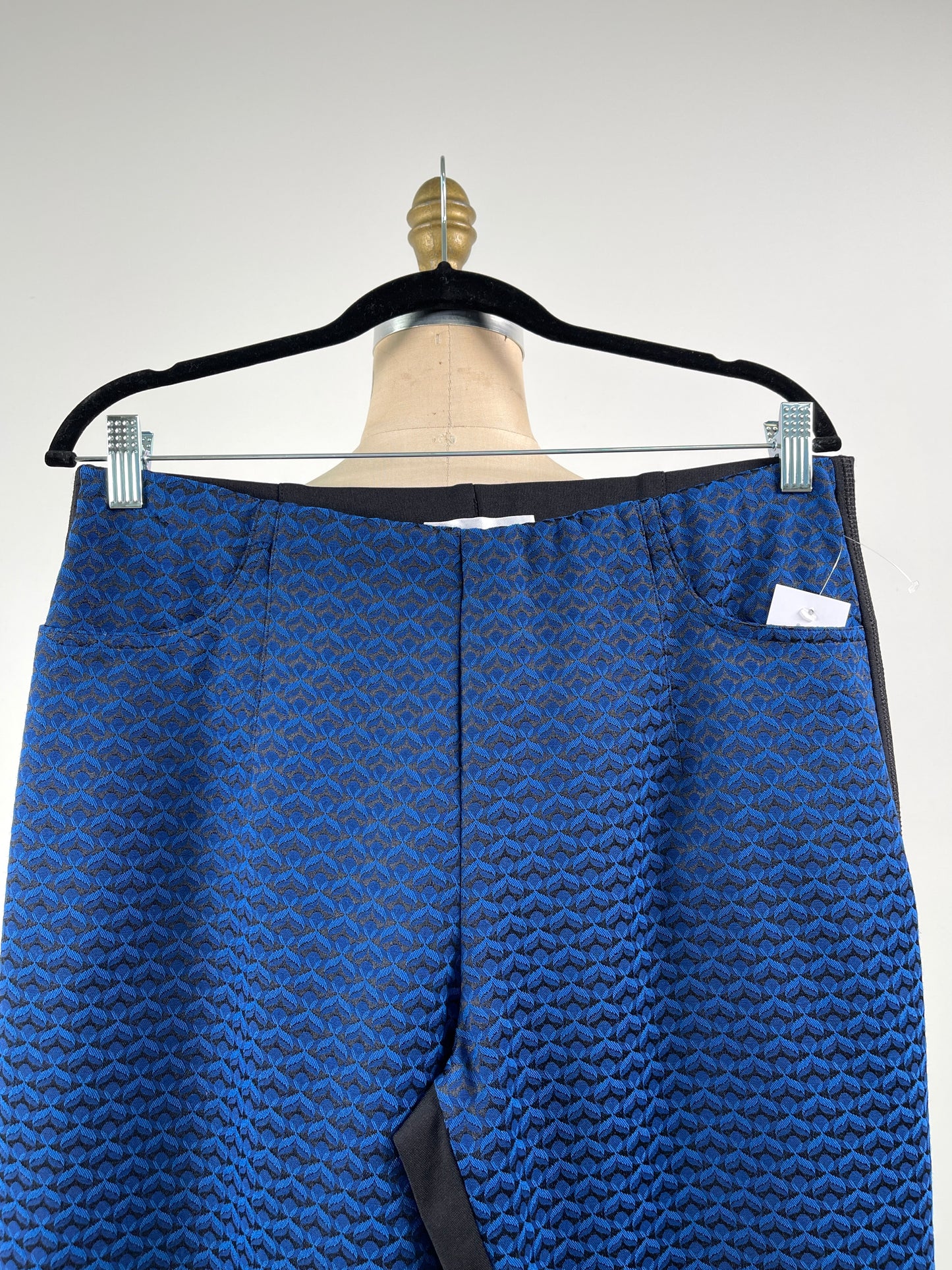Pantalon legging à imprimé abstrait bleu et dos unis (20)