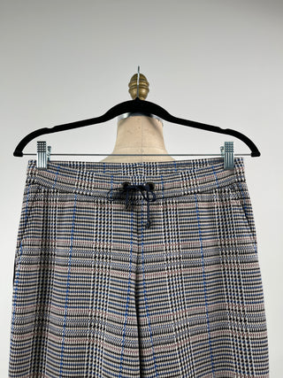 Beige Black and Blue Plaid Jogger Pants (XS/S)