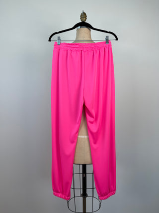 Neon Pink Open Knee Jogger Pants (S/M)