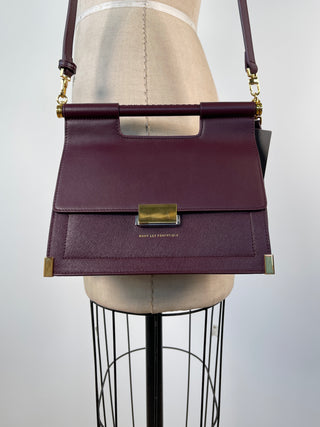 Aubergine Leather Handbag and Shoulder Bag