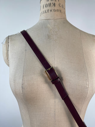 Aubergine Leather Handbag and Shoulder Bag