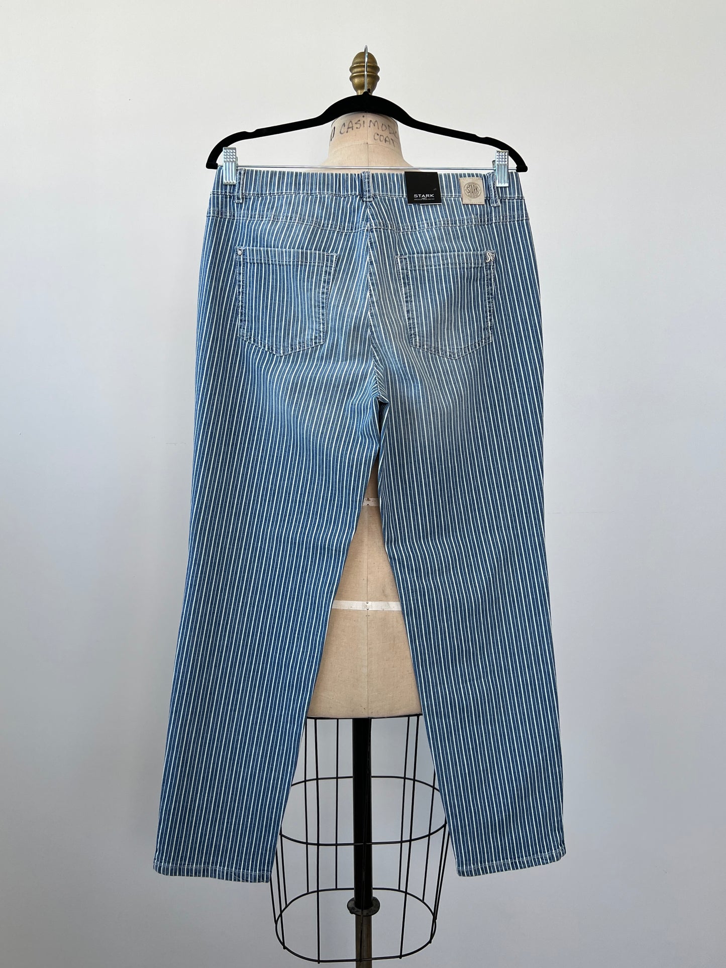 Pantalon legging bleu à rayures blanches façon denim usé (6/12/14/16/18/20)