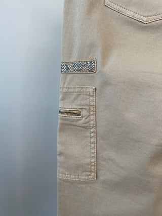 Beige cigarette fit cargo pants (SL-XL)