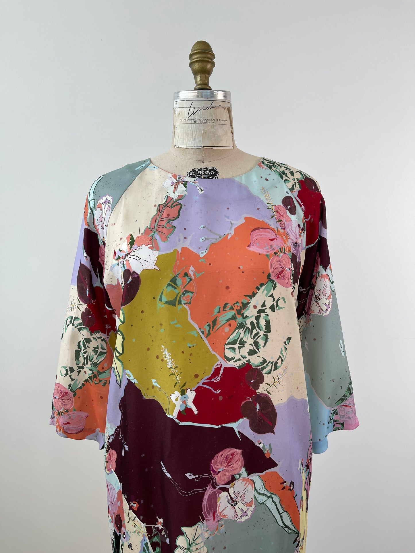 Robe droite multicolore à imprimé floral (4-6)