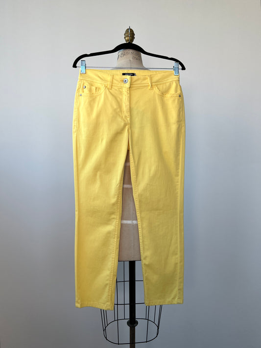 Pantalon jaune citron à coupe cigarette (XS/S)