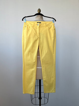 Pantalon jaune citron à coupe cigarette (XS/S)