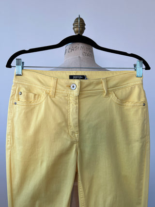 Pantalon jaune citron à coupe cigarette (XS/S)