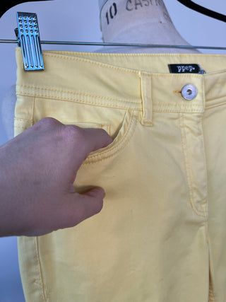 Pantalon jaune citron à coupe cigarette (XS/S)