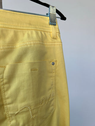 Pantalon jaune citron à coupe cigarette (XS/S)