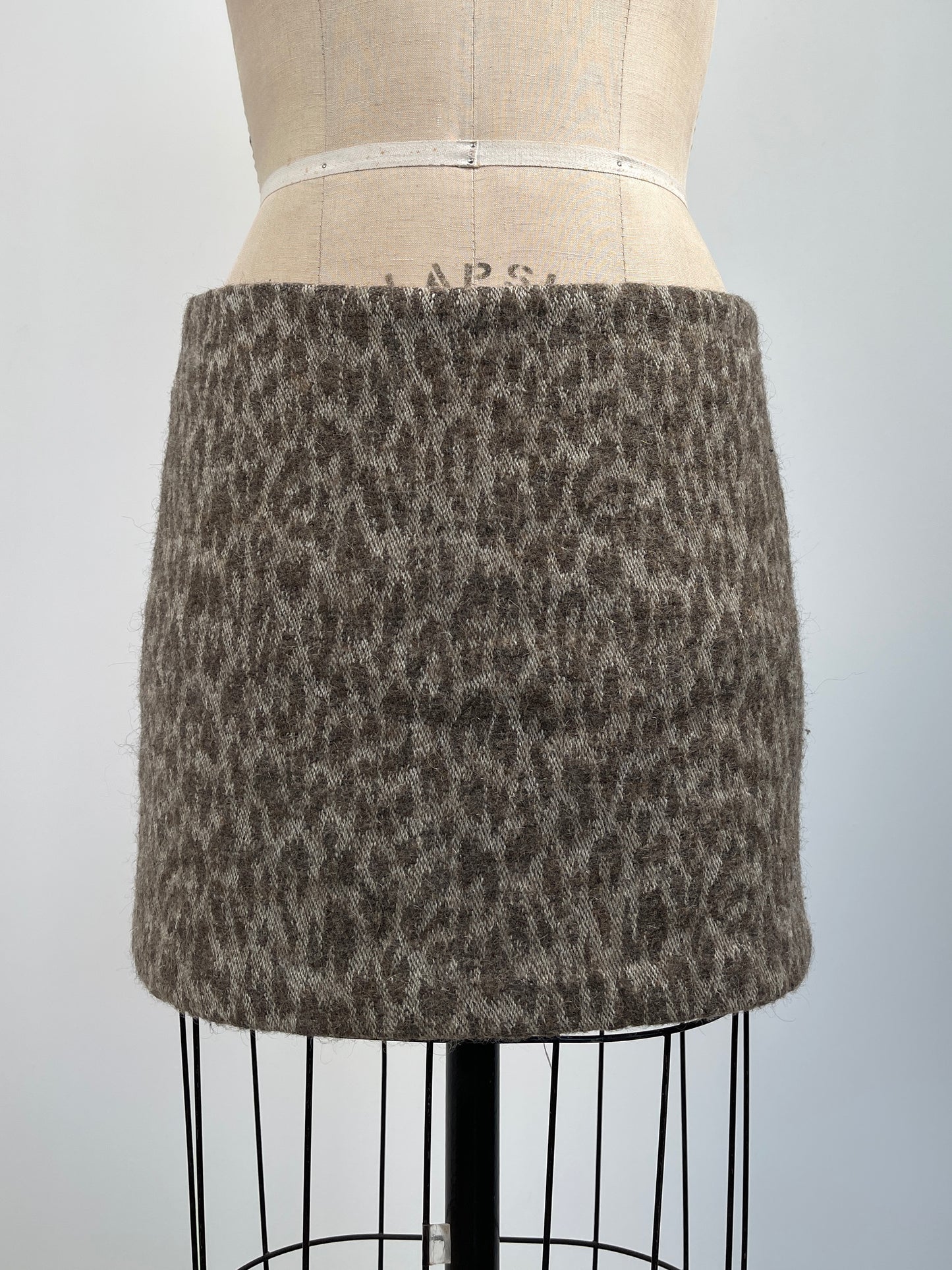 Mini jupe léopard en mélange de laine (XS)