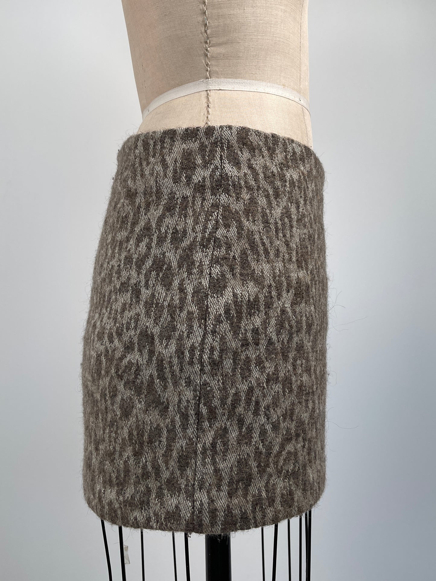Mini jupe léopard en mélange de laine (XS)