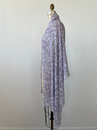 Foulard en modal mauve  tacheté crème lavable