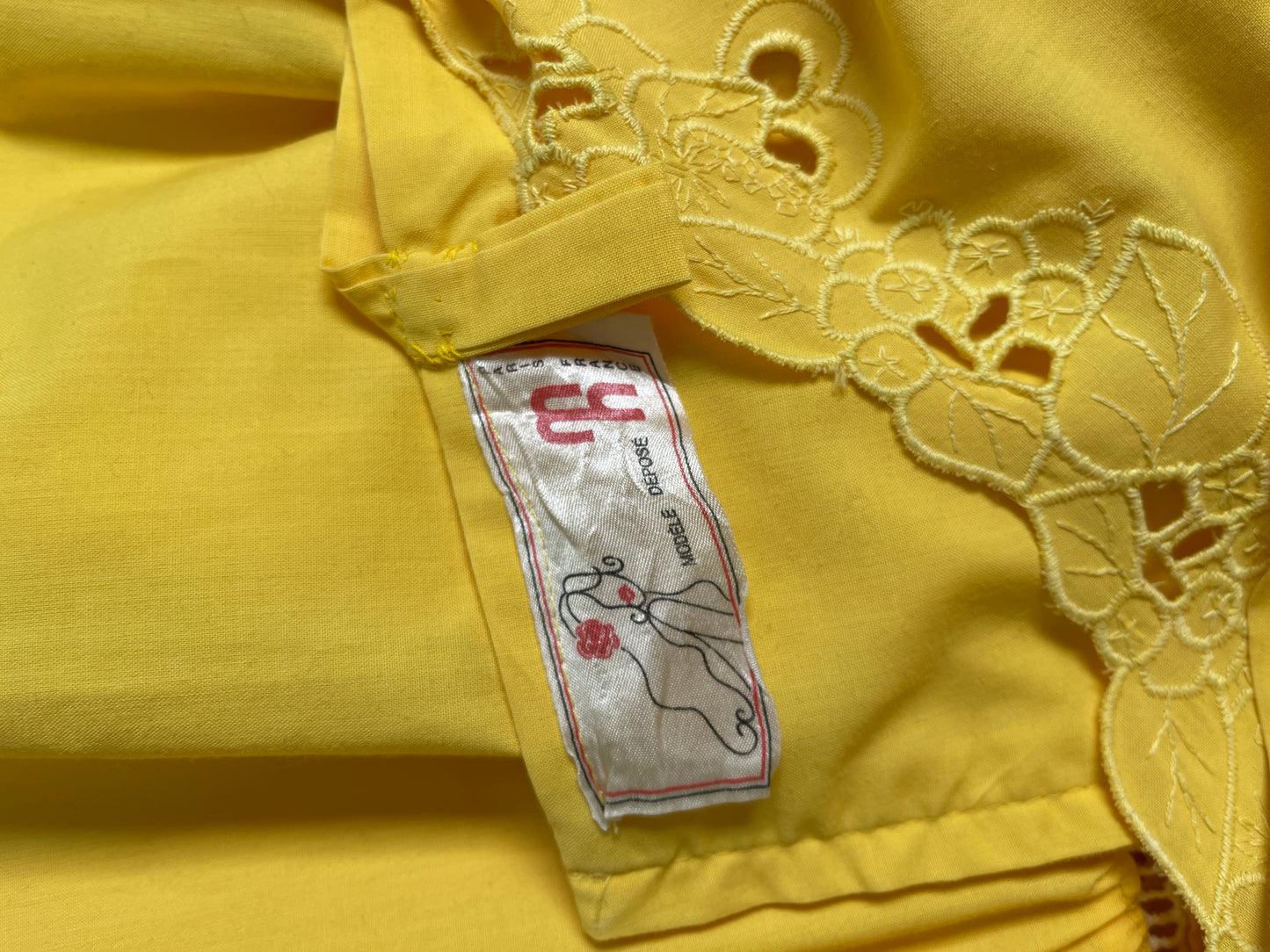 Robe soleil vintage jaune faite en France