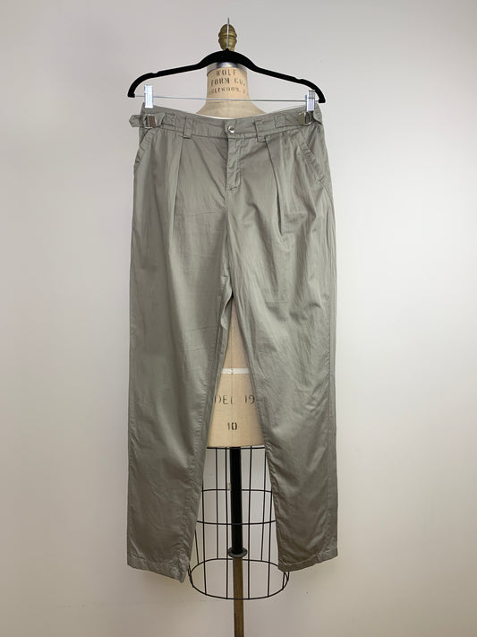 Pantalon vert lustré en coton lavable (XS/S)