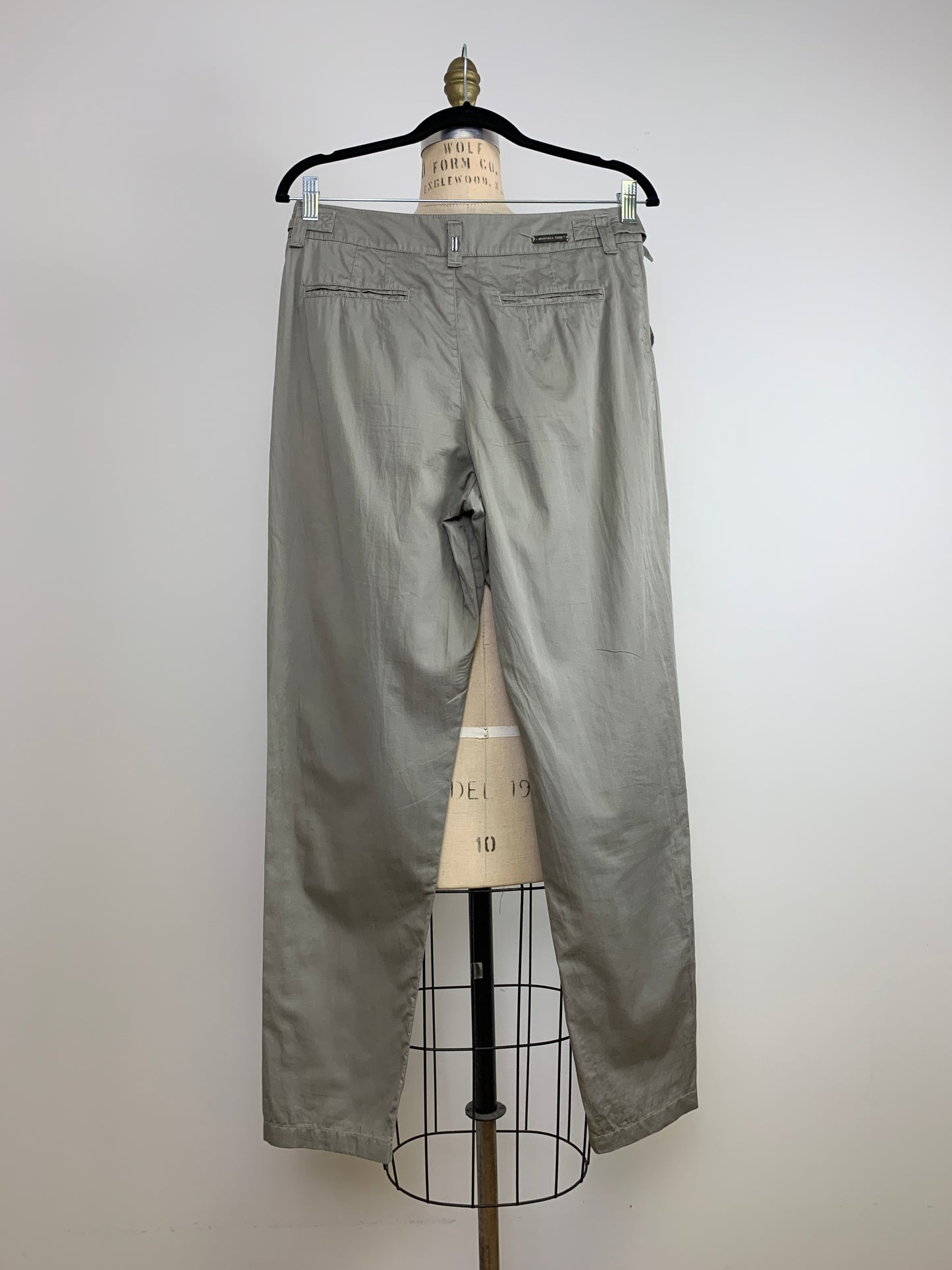 Pantalon vert lustré en coton lavable (XS)