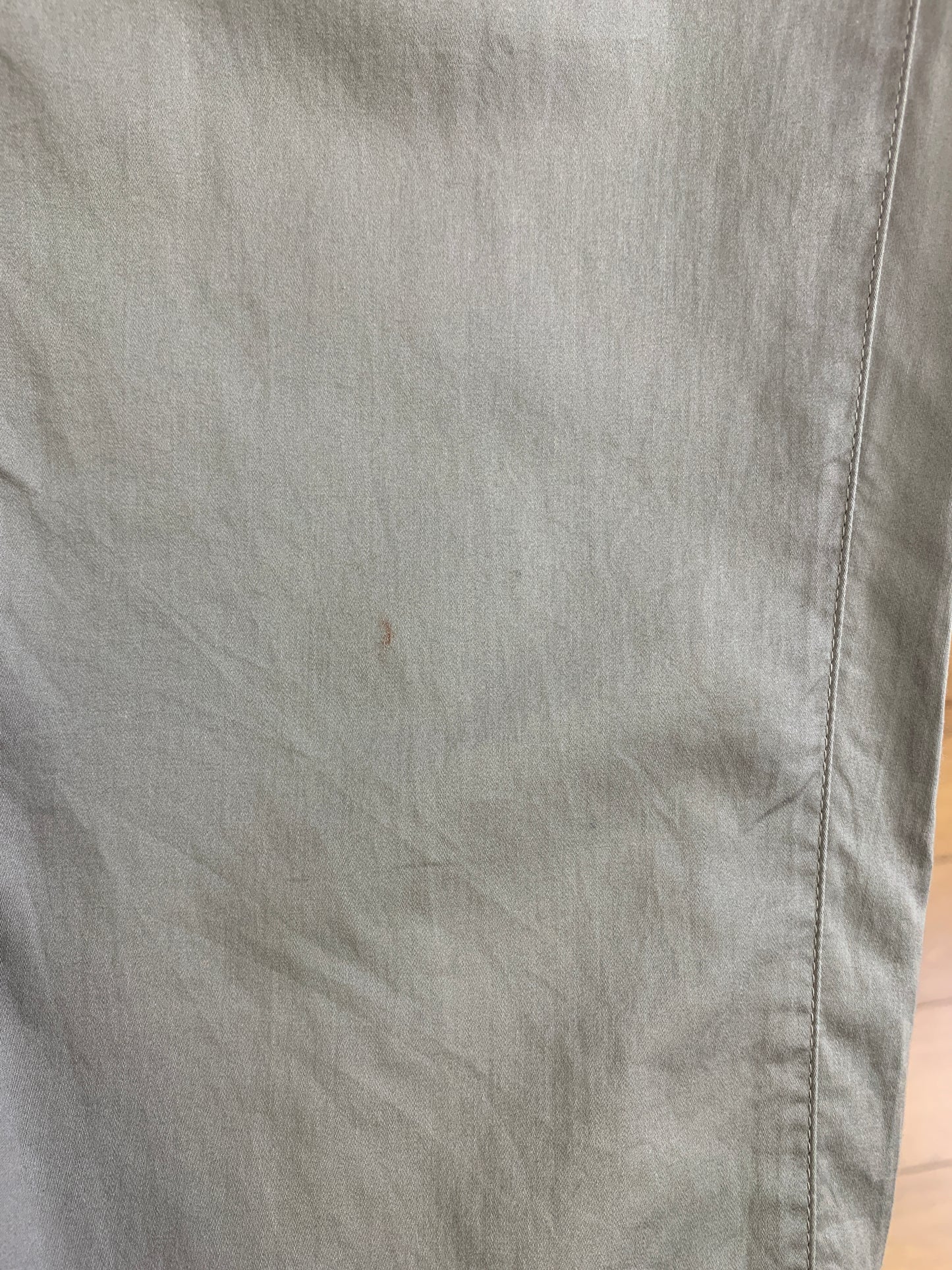 Pantalon vert lustré en coton lavable (XS)