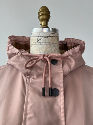 Manteau mi-saison rose thé lavable (M à XL)