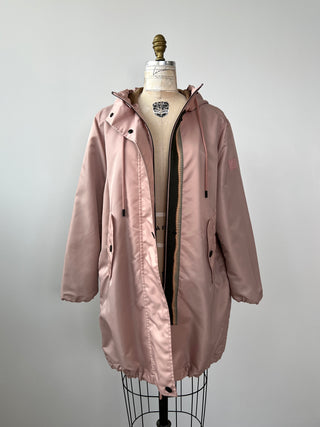 Manteau mi-saison rose thé lavable (M à XL)