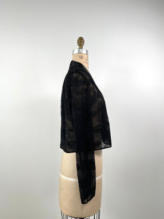 Black tuxedo blazer in tulle and silk (S/M/L)