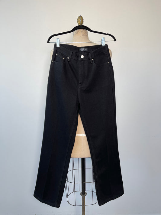 Pantalon en denim noir à coupe droite (S)