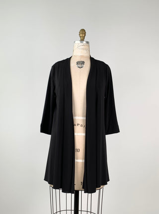 Black flowing and flared jacket with elbow sleeves (S)