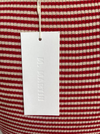 Red and tan striped silk and cotton sweater (XS+L)