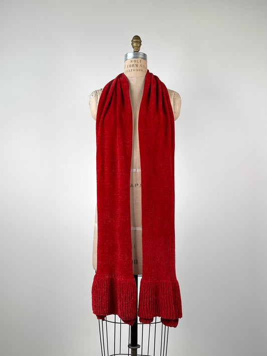 Foulard rouge en chenille