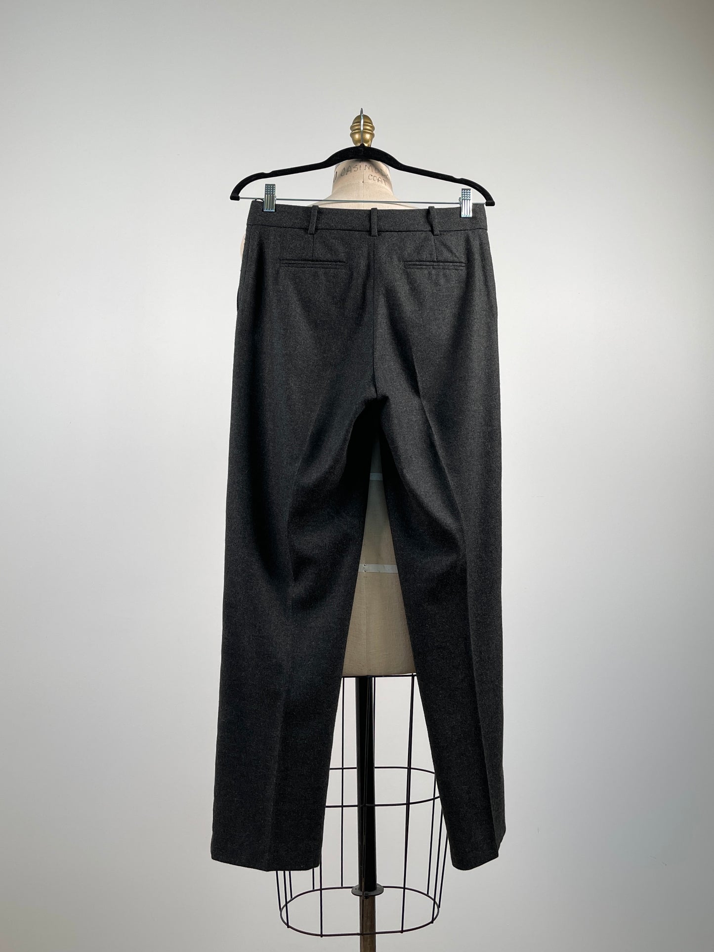 Pantalon gris luxueux en cachemire et soie (S)