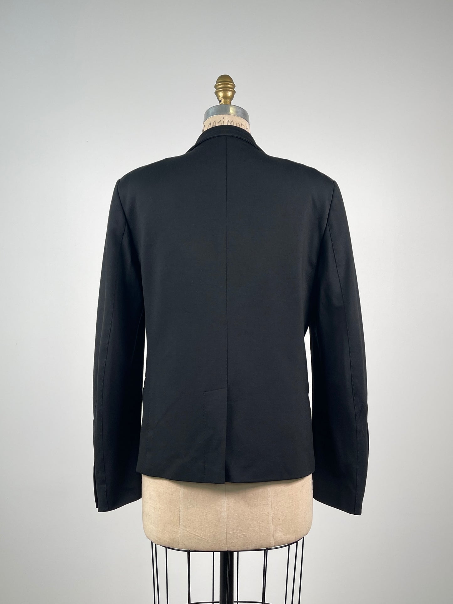 Blazer cintré noir en tricot extensible (M)