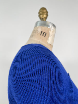 Electric Blue Fitted Knit Sweater (XS/S)