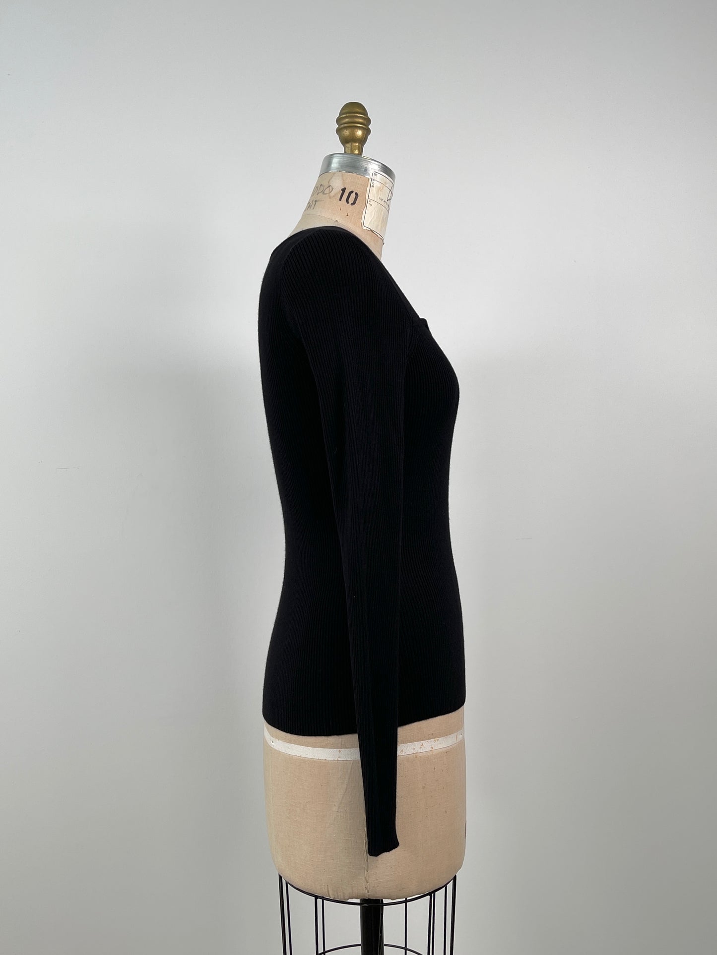Chandail ajusté en tricot noir (XS/S)