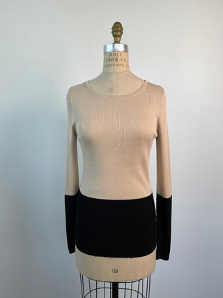 NEW* Black and Tan Silk and Cotton Sweater (SML)