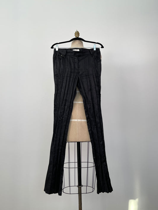 Pantalon luxueux noir plissé (S)